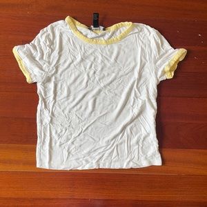 Small Forever 21 white and yellow T-Shirt